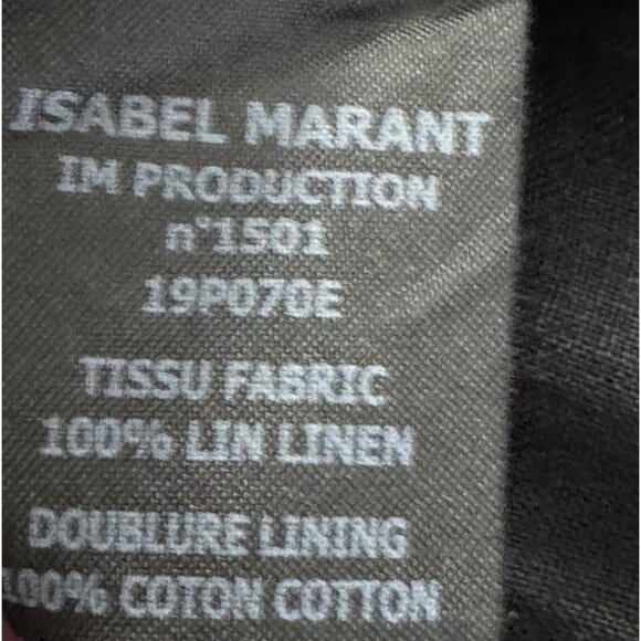 Isabel Marant Étoile Teller Dress Black Linen One Shoulder Ruffle Size 34 US 2 - Picture 7 of 10